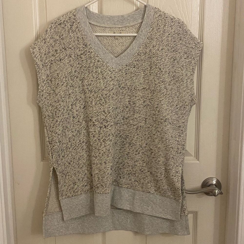 Madewell Neutral Marled Knit Sleeveless Vest